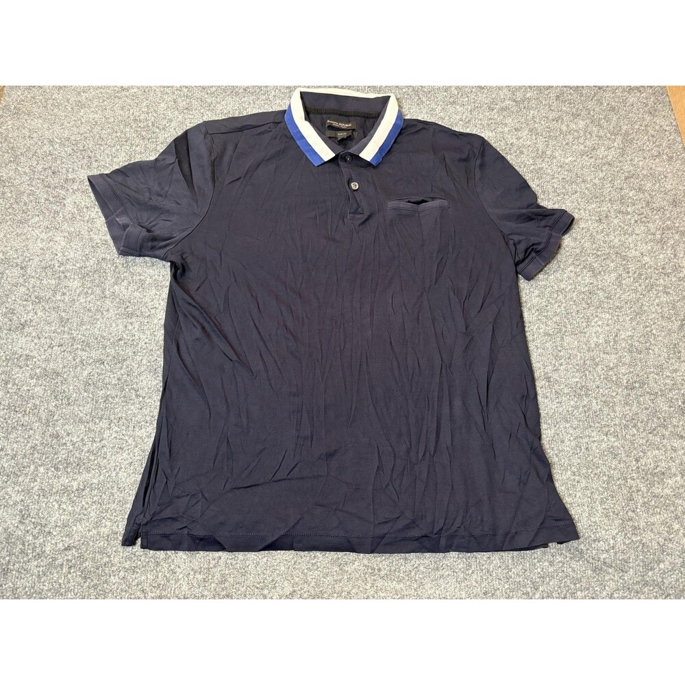 Banana Republic Polo Shirt Mens XL Blue Luxury Touch Slim Fit 100% Cotton Knit